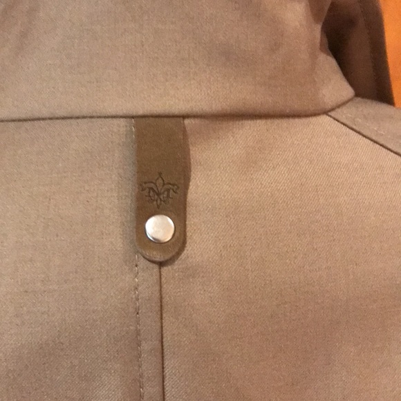 Mackage Estela Trench Coat Tan Leather Trim S EUC - Picture 11 of 15